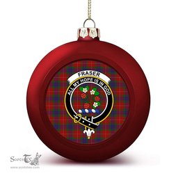 ScotsTee Shop Scottish Fraser 1842 Crest Tartan Christmas Ball Ornament