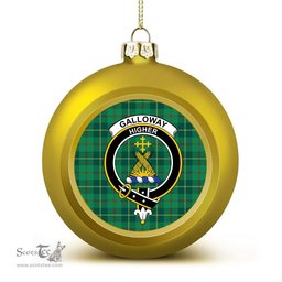 ScotsTee Shop Scottish Galloway Green Modern Crest Tartan Christmas Ball Ornament