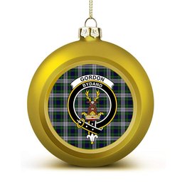 ScotsTee Shop Scottish Gordon Dress 1965 Crest Tartan Christmas Ball Ornament