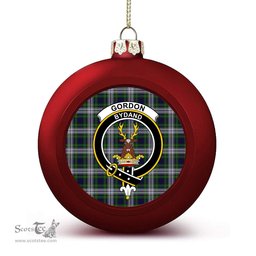 ScotsTee Shop Scottish Gordon Dress 1965 Crest Tartan Christmas Ball Ornament