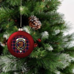 ScotsTee Shop Scottish Graham of Menteith Red Modern Crest Tartan Christmas Ball Ornament