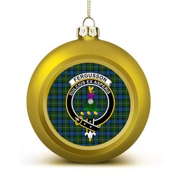 ScotsTee Shop Scottish Ferguson of Atholl Crest Tartan Christmas Ball Ornament