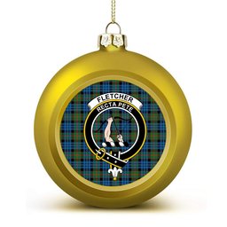 ScotsTee Shop Scottish Fletcher of Dunans Ancient Crest Tartan Christmas Ball Ornament
