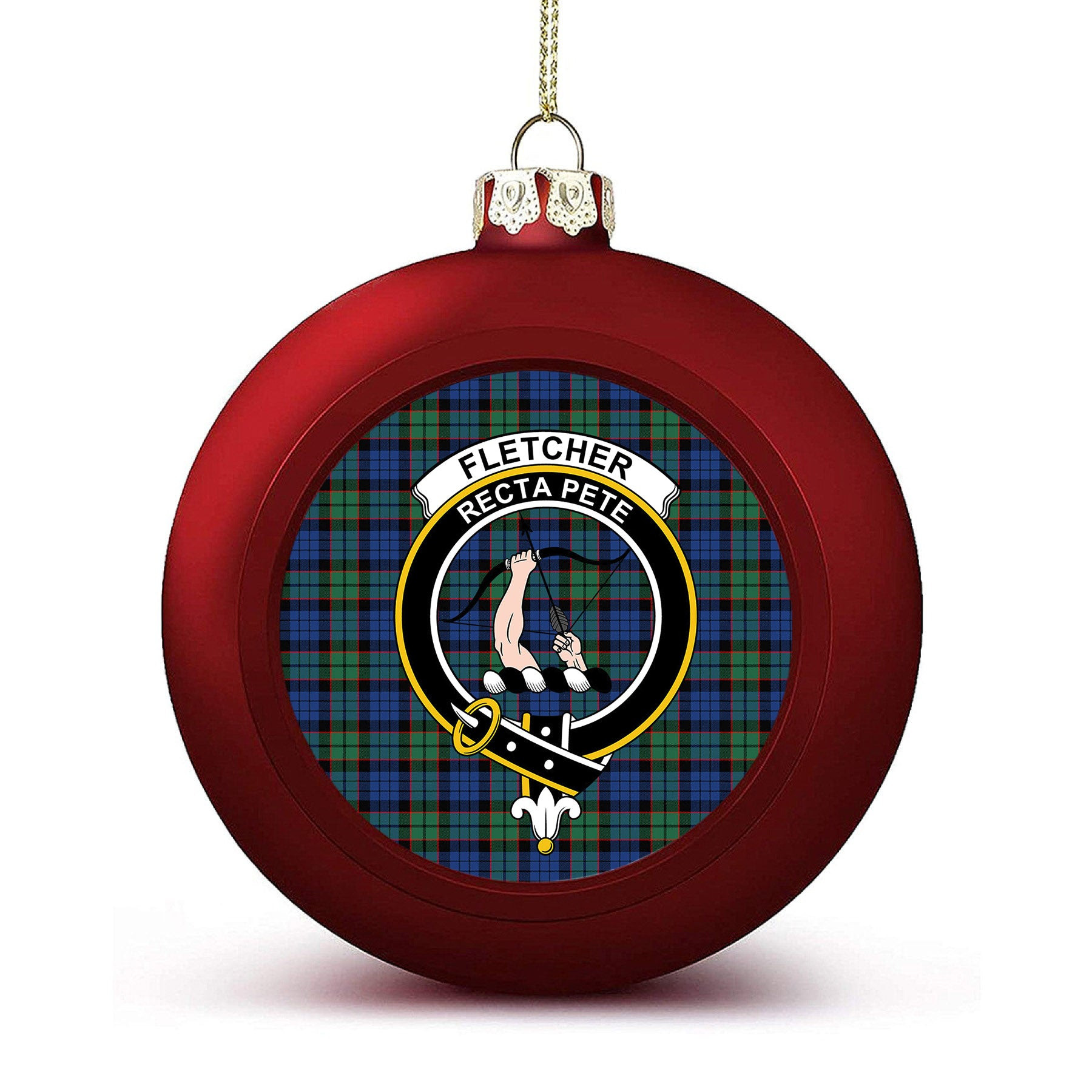 ScotsTee Shop Scottish Fletcher Ancient Crest Tartan Christmas Ball Ornament