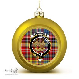 ScotsTee Shop Scottish Drummond of Strathallan Modern Crest Tartan Christmas Ball Ornament