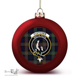 ScotsTee Shop Scottish Fletcher of Dunans Modern Crest Tartan Christmas Ball Ornament