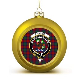 ScotsTee Shop Scottish Fraser of Struy Crest Tartan Christmas Ball Ornament