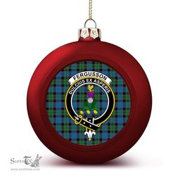 ScotsTee Shop Scottish Fergusson of Balquhidder Ancient Crest Tartan Christmas Ball Ornament