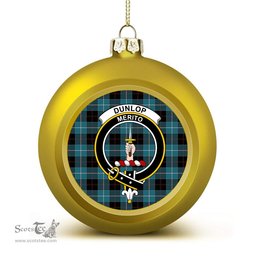 ScotsTee Shop Scottish Dunlop Ancient Crest Tartan Christmas Ball Ornament