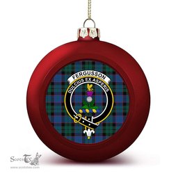 ScotsTee Shop Scottish Fergusson of Balquhidder Modern Crest Tartan Christmas Ball Ornament