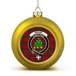 ScotsTee Shop Scottish Grant Vestiarium Scoticum Crest Tartan Christmas Ball Ornament