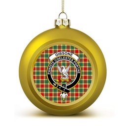 ScotsTee Shop Scottish Gibsone Modern Crest Tartan Christmas Ball Ornament