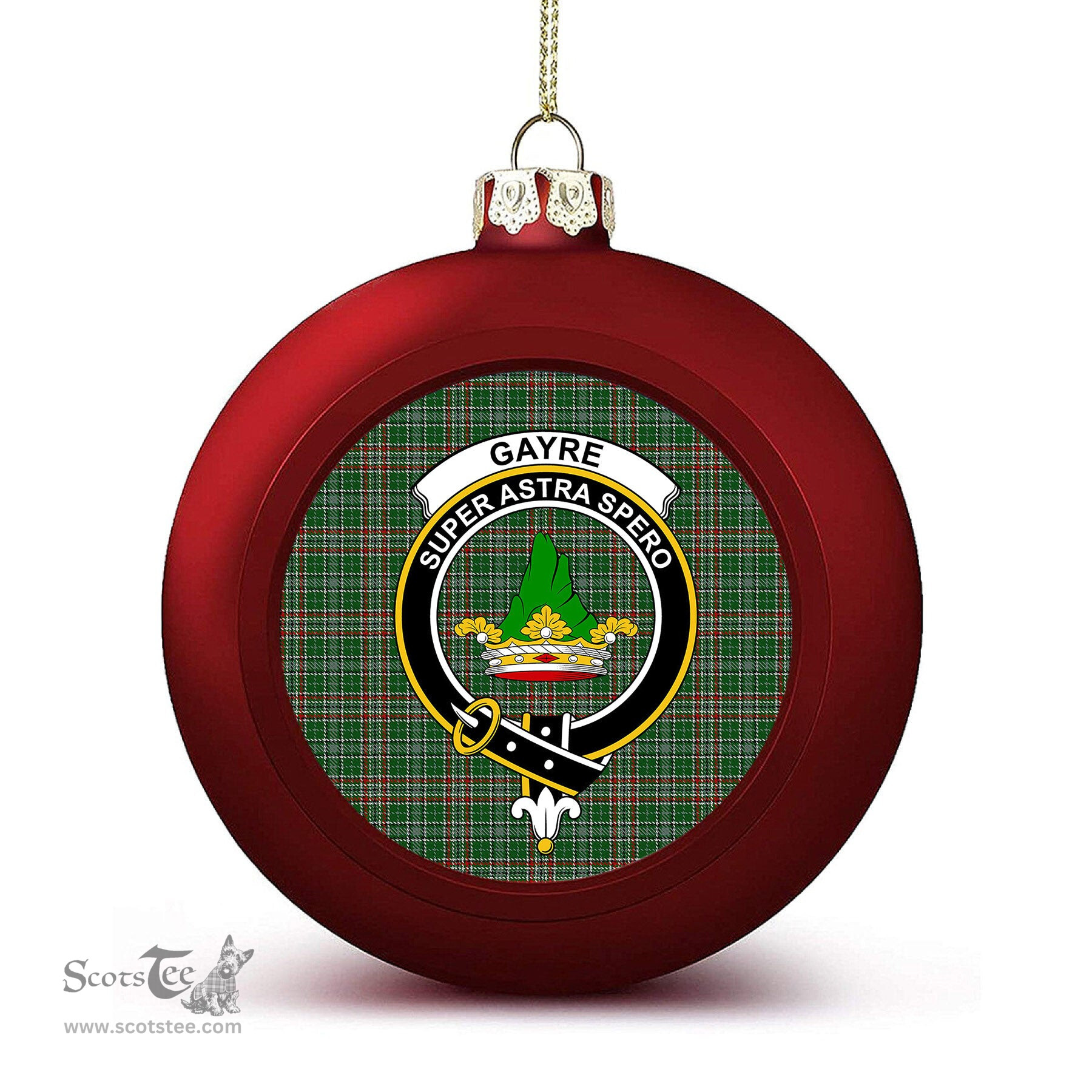 ScotsTee Shop Scottish Gayre Dress Crest Tartan Christmas Ball Ornament