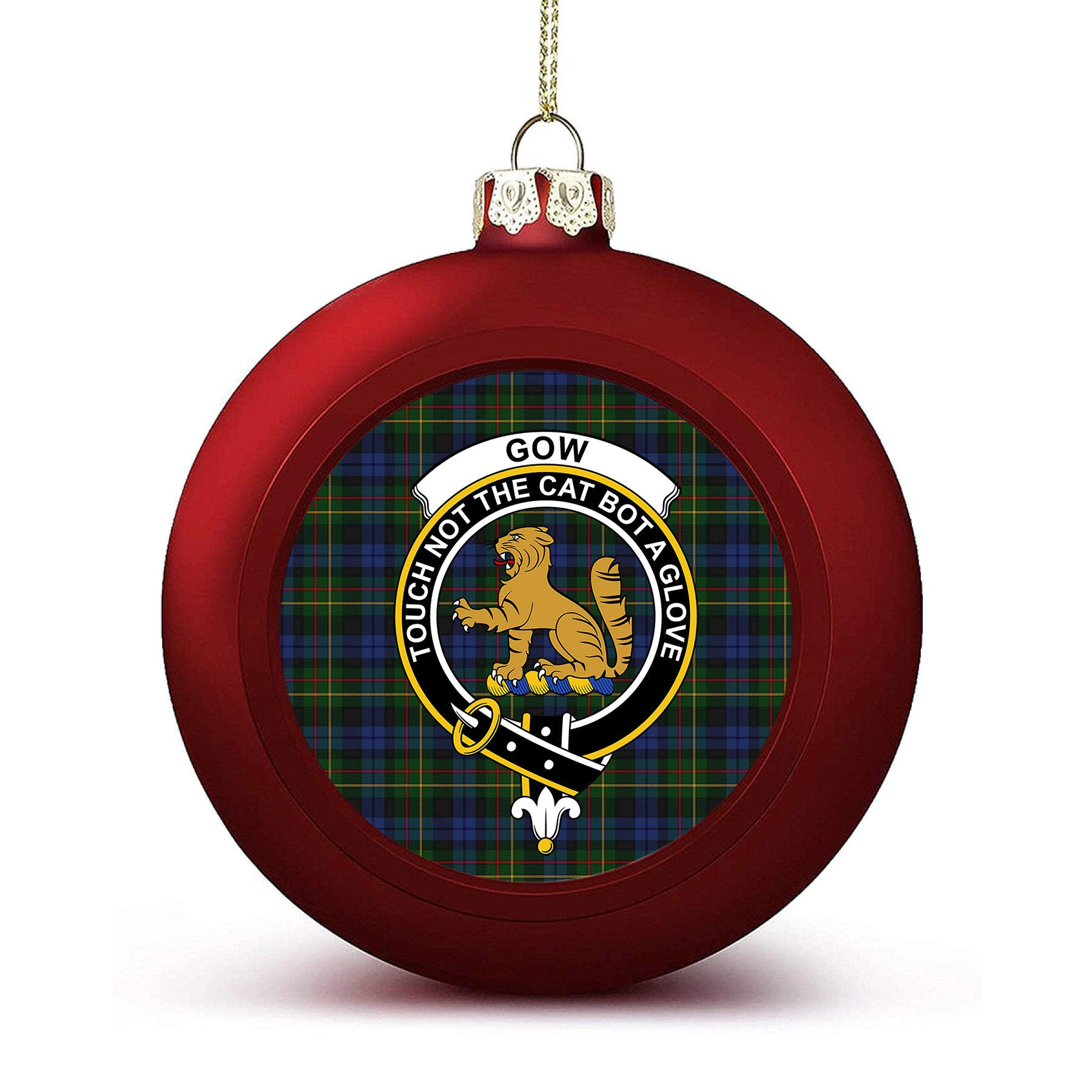 ScotsTee Shop Scottish Gow Hunting 2 Crest Tartan Christmas Ball Ornament