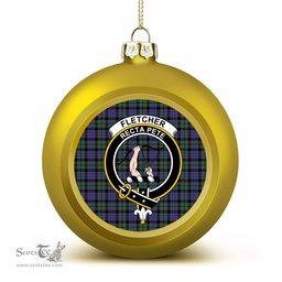 ScotsTee Shop Scottish Fletcher Modern Crest Tartan Christmas Ball Ornament