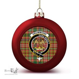 ScotsTee Shop Scottish Drummond of Strathallan Ancient Crest Tartan Christmas Ball Ornament