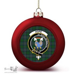 ScotsTee Shop Scottish Hope Vere Lochcarron Crest Tartan Christmas Ball Ornament