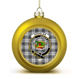 ScotsTee Shop Scottish Douglas Grey Modern Crest Tartan Christmas Ball Ornament