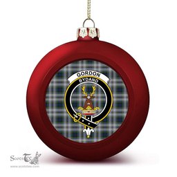 ScotsTee Shop Scottish Gordon Dress 3 Crest Tartan Christmas Ball Ornament