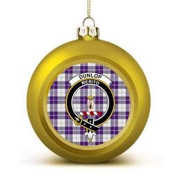 ScotsTee Shop Scottish Dunlop Dress Modern Crest Tartan Christmas Ball Ornament