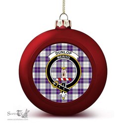 ScotsTee Shop Scottish Dunlop Dress Modern Crest Tartan Christmas Ball Ornament