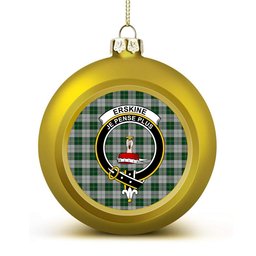 ScotsTee Shop Scottish Erskine Green Crest Tartan Christmas Ball Ornament