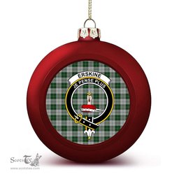 ScotsTee Shop Scottish Erskine Green Crest Tartan Christmas Ball Ornament