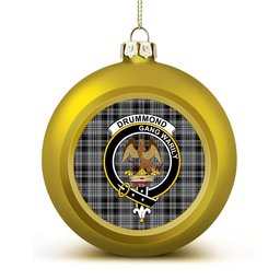 ScotsTee Shop Scottish Drummond Grey Modern Crest Tartan Christmas Ball Ornament