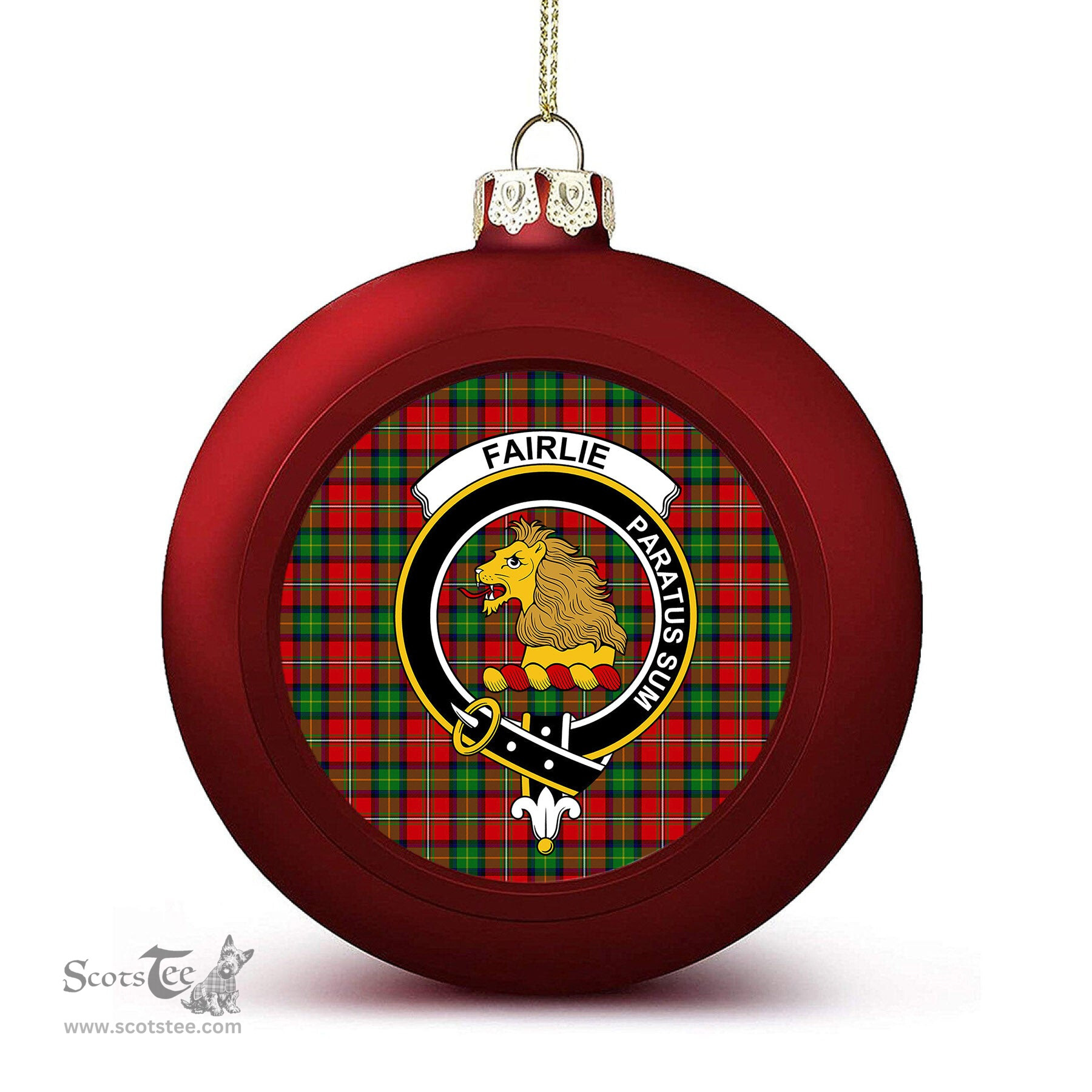ScotsTee Shop Scottish Fairlie Modern Crest Tartan Christmas Ball Ornament