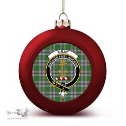 ScotsTee Shop Scottish Gray Hunting Ancient Crest Tartan Christmas Ball Ornament