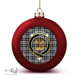 ScotsTee Shop Scottish Drummond Grey Ancient Crest Tartan Christmas Ball Ornament