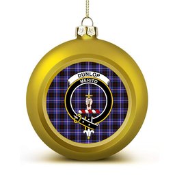 ScotsTee Shop Scottish Dunlop Modern Crest Tartan Christmas Ball Ornament