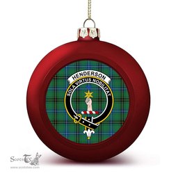 ScotsTee Shop Scottish Henderson Ancient Crest Tartan Christmas Ball Ornament