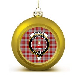 ScotsTee Shop Scottish Erskine Red Crest Tartan Christmas Ball Ornament