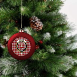 ScotsTee Shop Scottish Erskine Red Crest Tartan Christmas Ball Ornament