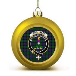 ScotsTee Shop Scottish Ferguson of Balquhidder Crest Tartan Christmas Ball Ornament