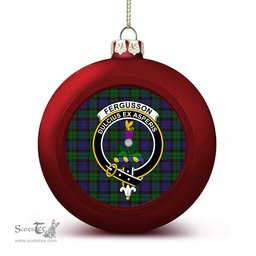 ScotsTee Shop Scottish Ferguson of Balquhidder Crest Tartan Christmas Ball Ornament