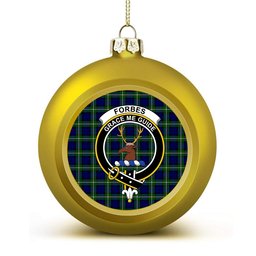 ScotsTee Shop Scottish Forbes Modern Crest Tartan Christmas Ball Ornament