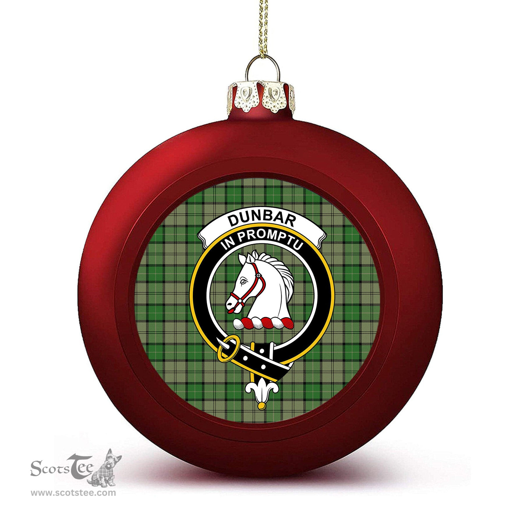 ScotsTee Shop Scottish Dunbar Hunting Ancient Crest Tartan Christmas Ball Ornament