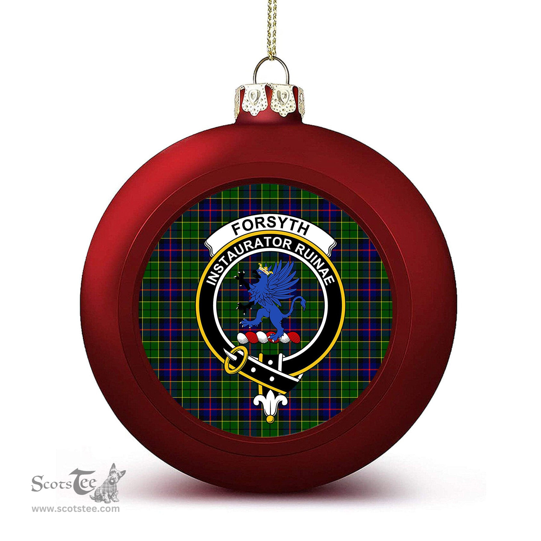 ScotsTee Shop Scottish Forsyth Modern Crest Tartan Christmas Ball Ornament