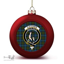 ScotsTee Shop Scottish Fletcher of Dunans Crest Tartan Christmas Ball Ornament
