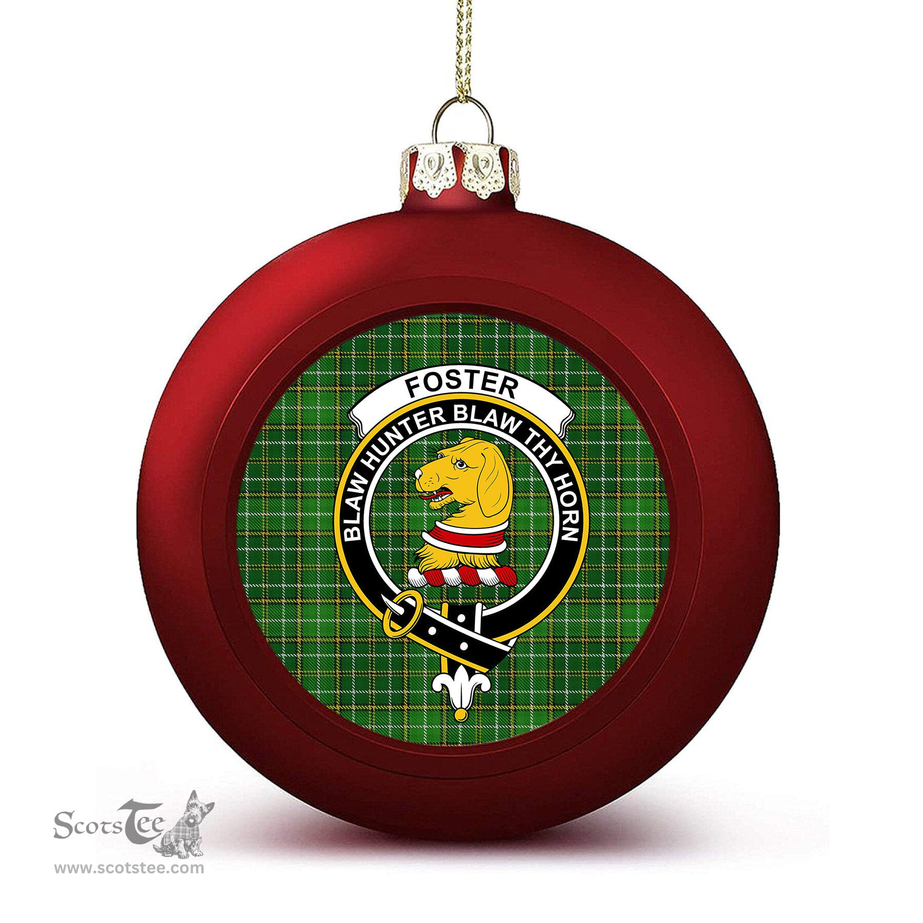 ScotsTee Shop Scottish Foster Hunting Crest Tartan Christmas Ball Ornament