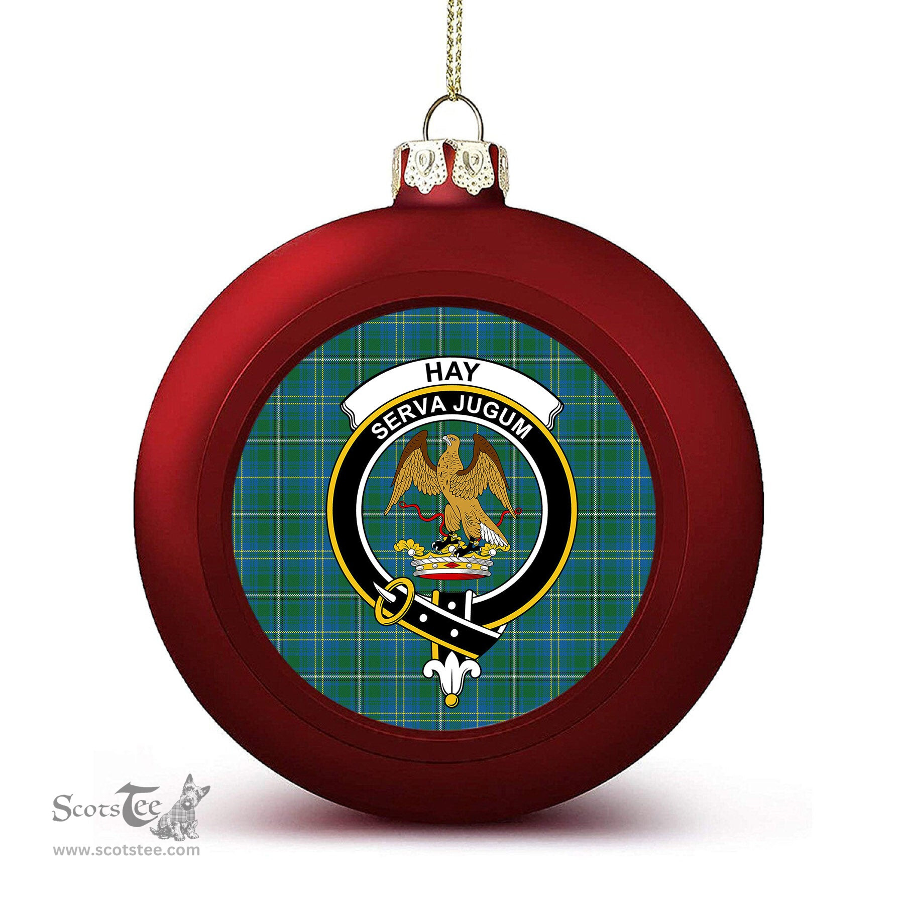 ScotsTee Shop Scottish Hay Hunting Modern Crest Tartan Christmas Ball Ornament