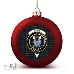 ScotsTee Shop Scottish Hope Vere Modern Clan Crest Tartan Christmas Ball Ornament
