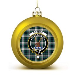 ScotsTee Shop Scottish Forbes Dress Modern Crest Tartan Christmas Ball Ornament