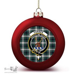 ScotsTee Shop Scottish Forbes Dress Modern Crest Tartan Christmas Ball Ornament