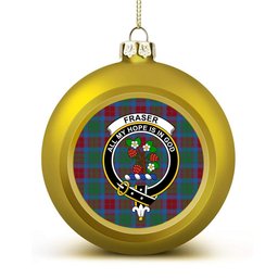 ScotsTee Shop Scottish Fraser of Altyre Ancient Crest Tartan Christmas Ball Ornament