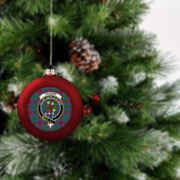 ScotsTee Shop Scottish Fraser of Altyre Ancient Crest Tartan Christmas Ball Ornament