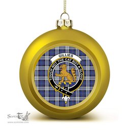ScotsTee Shop Scottish Gillies Dress Blue Crest Tartan Christmas Ball Ornament