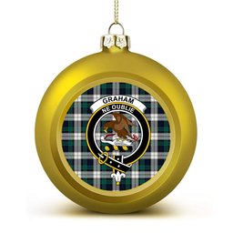 ScotsTee Shop Scottish Graham Dress Modern Crest Tartan Christmas Ball Ornament